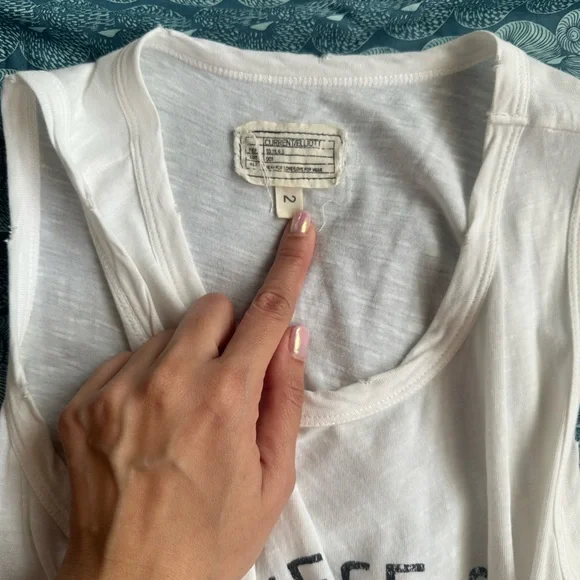 Current/Elliott White Graphic Tank Top - Picture 2 of 4